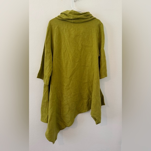 Bryn Walker Noma 100% Linen Tunic Top Asymmetric Lagenlook Cowl Neck Sz Small - Picture 2 of 10